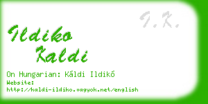 ildiko kaldi business card